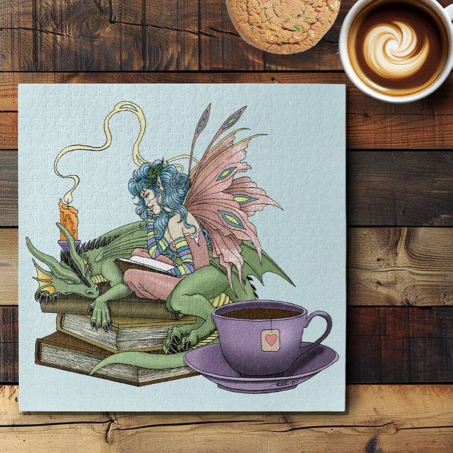 Puzzle Fairy Dragon Books Tea Friendship  (Créateur téléchargé)