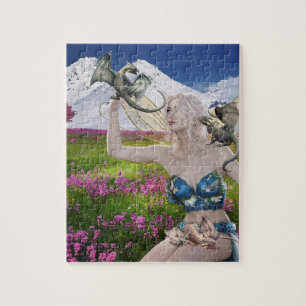 Puzzle Fairy Elf and Baby Dragons Mignonne Paysage