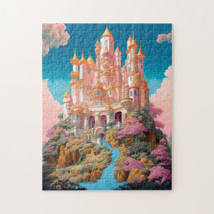 Puzzle Fairy Tale Castle Rose White Gold Imaginaire Art