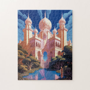 Puzzle Fairy Tale Castle Rose White Gold Imaginaire Art