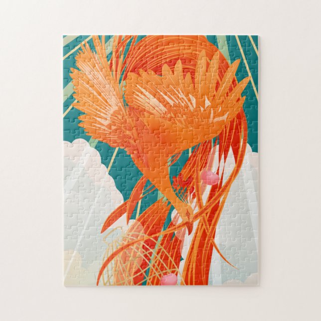 Puzzle Fairytale Firebird Golden Cage Illustration (Vertical)