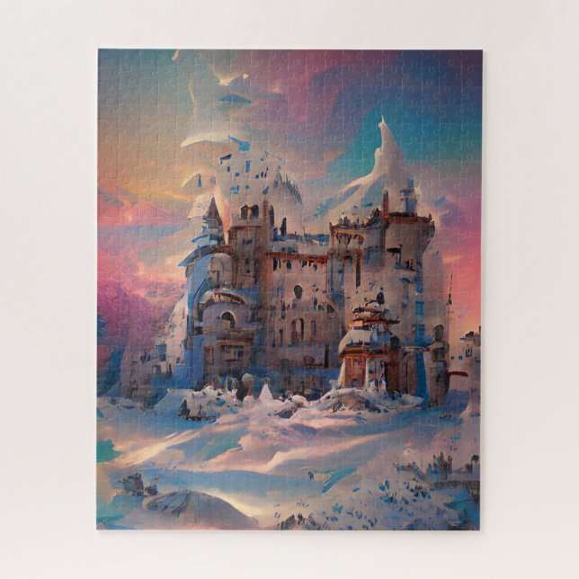 Puzzle Fairytale World, Château d'hiver, Château de neige (Vertical)