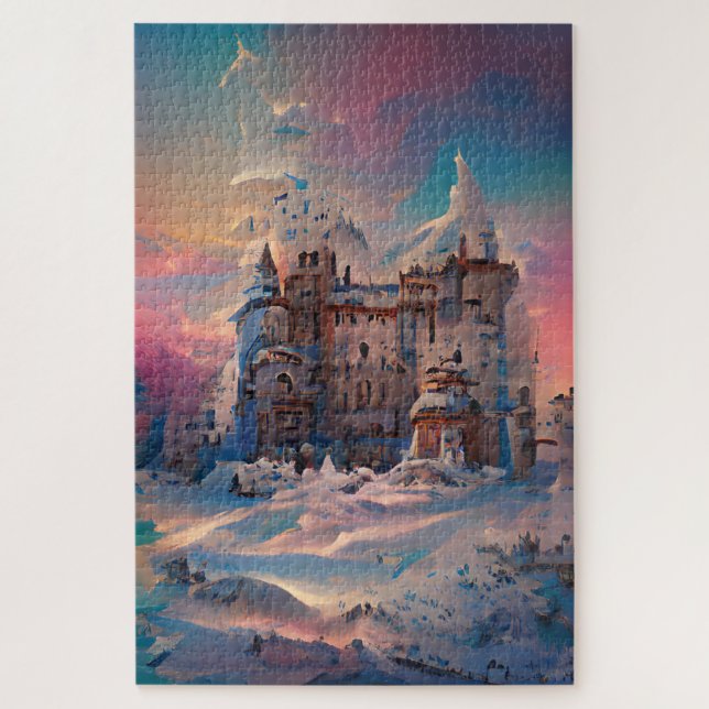 Puzzle Fairytale World, Château d'hiver, Château de neige (Vertical)