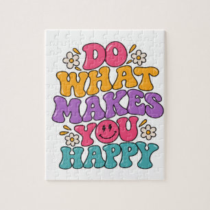 Puzzle Fais ce qui te rend heureux – Rétro coloré positif