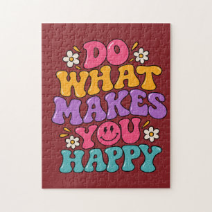 Puzzle Fais ce qui te rend heureux – Rétro Coloré Positif