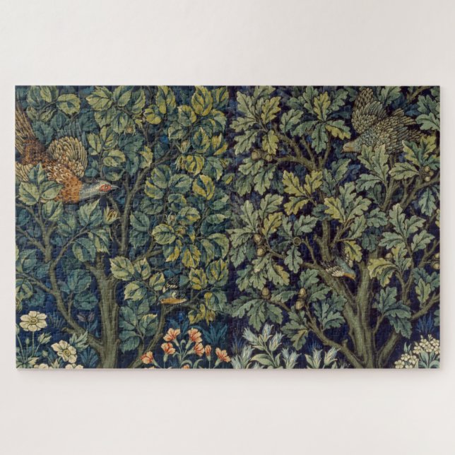 Puzzle Faisan d'arbre boisé William Morris (Horizontal)