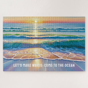 Puzzle Faisons des Vagues Coucher de soleil sur l'océan c