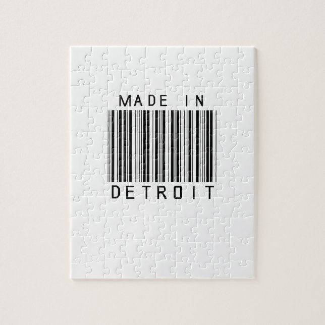 Puzzle Fait dans code barres de Detroit (Vertical)