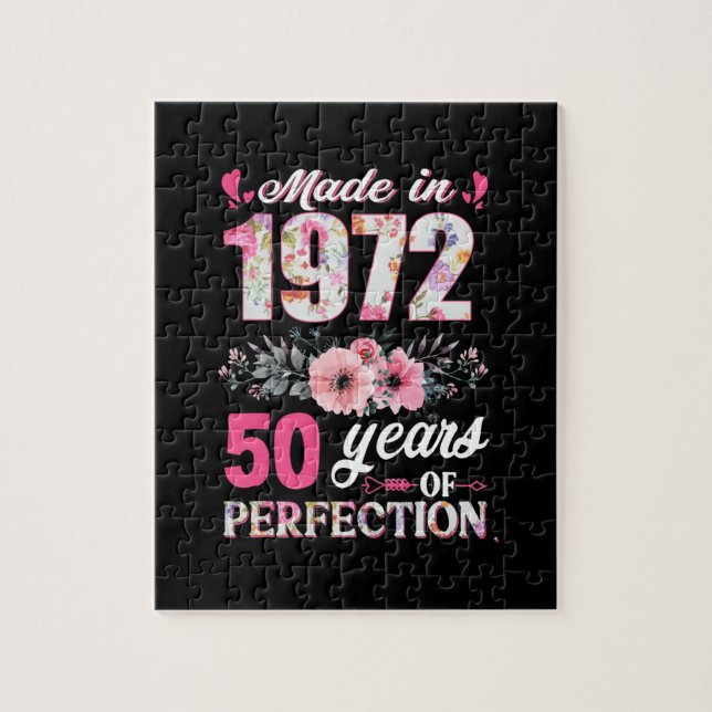 Puzzle Fait En 1972 50 Ans De Perfection 50E Cadeau Anniv (Vertical)