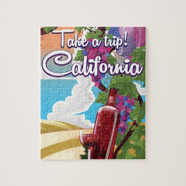 Puzzle Faites un voyage ! Affiche de voyage pour le vin v (Vertical)