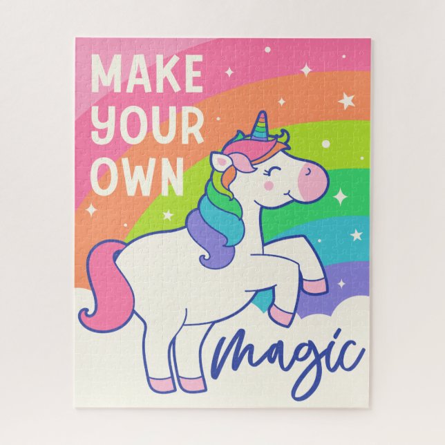 Puzzle Faites votre propre magie | Cute Unicorn (Vertical)