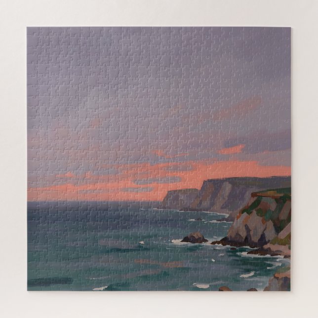Puzzle Falaises côtières dramatiques Coucher de soleil ro (Vertical)