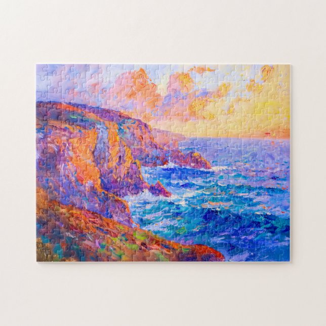 Puzzle Falaises dans le paysage impressionniste du couche (Horizontal)