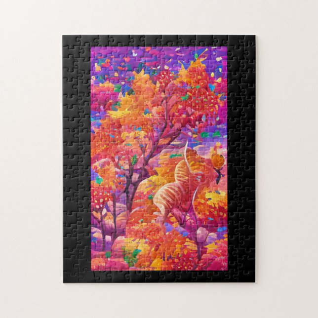 Puzzle Fall foliage psychedelic pumpkins fractured art (Vertical)
