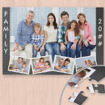 Puzzle Famille avec Collage photo ZigZag de l'année édita<br><div class="desc">Créez votre propre puzzle photo et ajoutez l'année. Le modèle photo est prêt pour vous à ajouter cinq photos. La photo principale sera utilisée comme arrière - plan et les 4 photos restantes seront disposées dans une bande photo en zigzag le long du fond. Ce design présente un arrière -...</div>