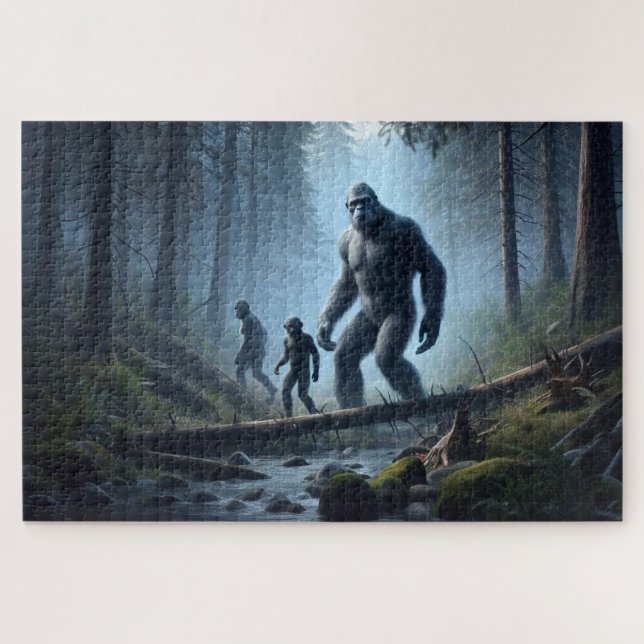 Puzzle Famille Bigfoot, Sasquatch, créatures mythiques (Horizontal)