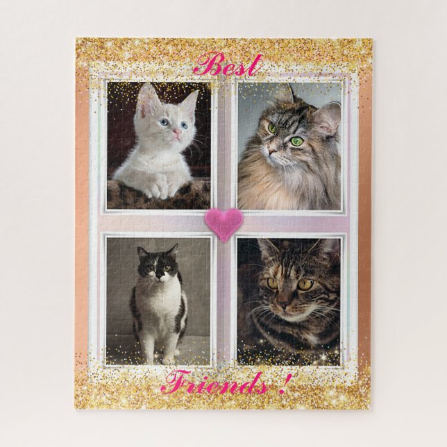 Puzzle Famille Chats Cadeau Populaire (Vertical)