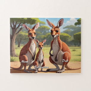Puzzle Famille Cute Personnalisée Kangaroo