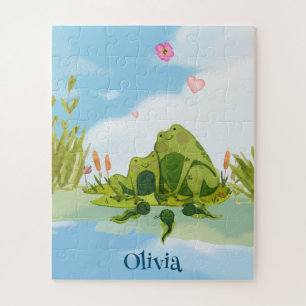 Puzzle Famille de grenouilles amoureuses