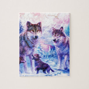 Puzzle Famille de loup