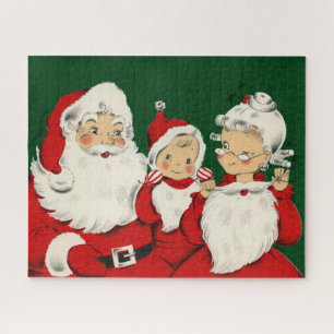 Puzzle Famille de Père Noël Rétro Milieu de Siècle – Kits