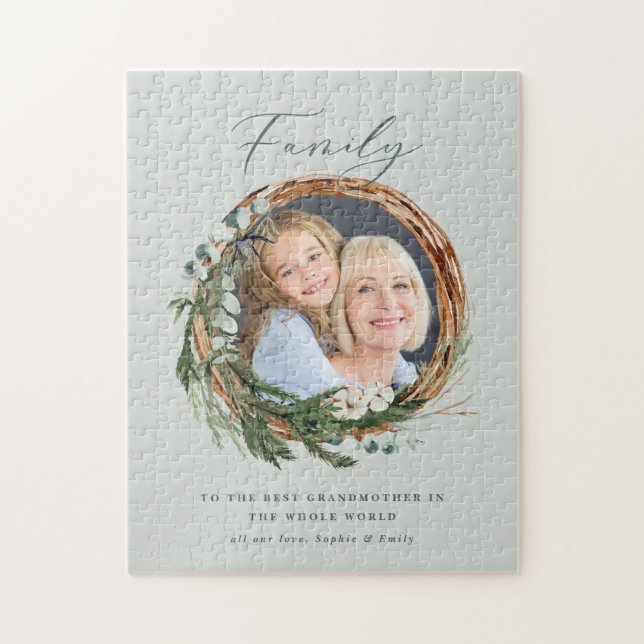 Puzzle Famille de script photo de couronnes feuillues mod (Vertical)