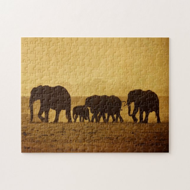 Puzzle Famille d'éléphant (Horizontal)