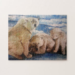 Puzzle Famille d'ours polaires