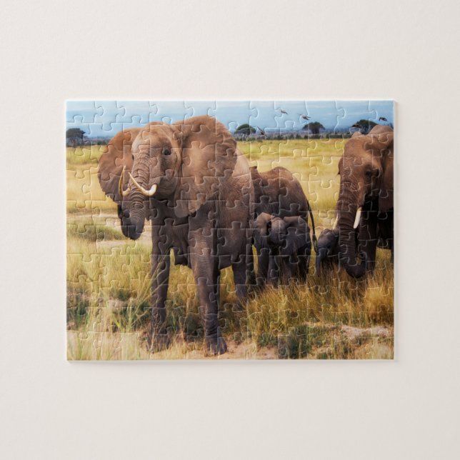 Puzzle famille éléphant (Horizontal)
