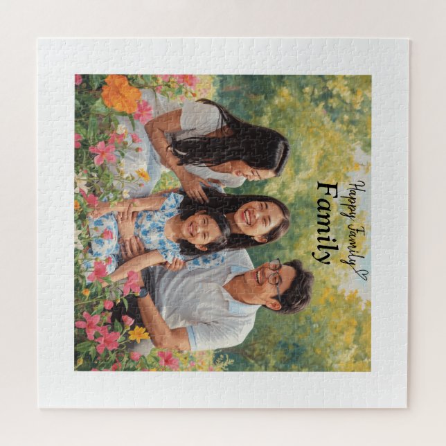 Puzzle Famille Heureuse Personnalisée  (Horizontal)