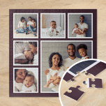 Puzzle Famille moderne 6 Carré Photo Collage<br><div class="desc">Ajoutez six de vos photos de famille préférées pour créer un superbe puzzle de collage photo unique avec une image focale plus grande et 5 petits carrés autour. Utilisez les outils de conception pour télécharger plus de photos, ajouter du texte et customiser les polices et les couleurs pour créer votre...</div>