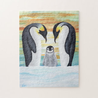Puzzle Famille Penguin avec bébé Penguin