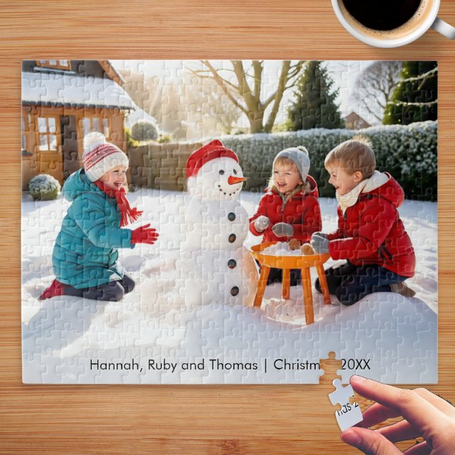 Puzzle Famille Photo Keepsaké personnalisé (A Christmas jigsaw puzzle to customize with your own photo and text)