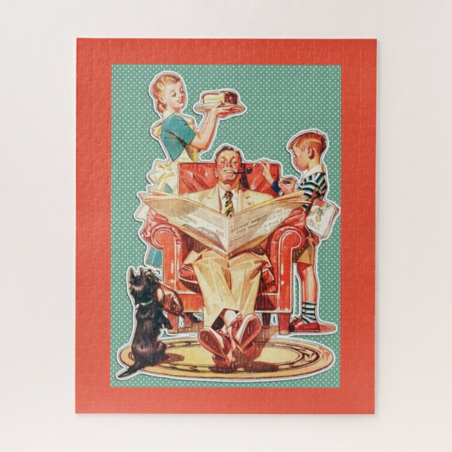 Puzzle Famille Retro des années 1950 (Vertical)