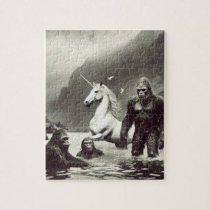 Puzzle Famille Sasquatch et une licorne