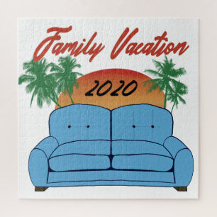 Puzzle Famille Vacation 2020 sur le Canapé Drôle Virus Pl