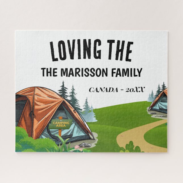 Puzzle Family Name Camping (Horizontal)