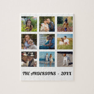 Puzzle Family Photo Collage Monogram