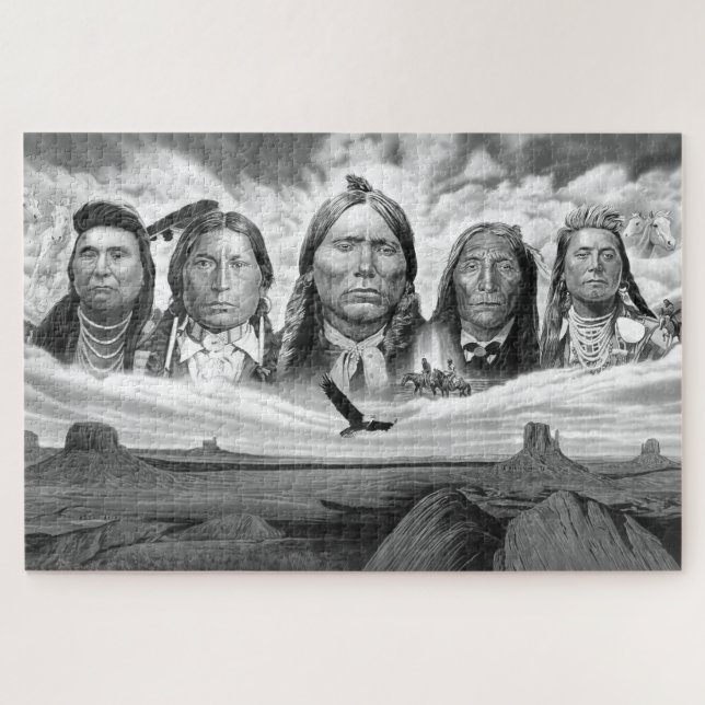 Puzzle Famous Indian Chiefs Native Americans Horizontal (Horizontal)