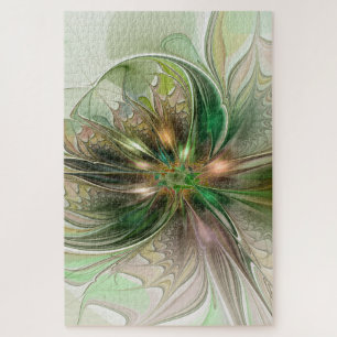 Puzzle Fantaisie Abstraite Moderne Fleur Fractale Colorée