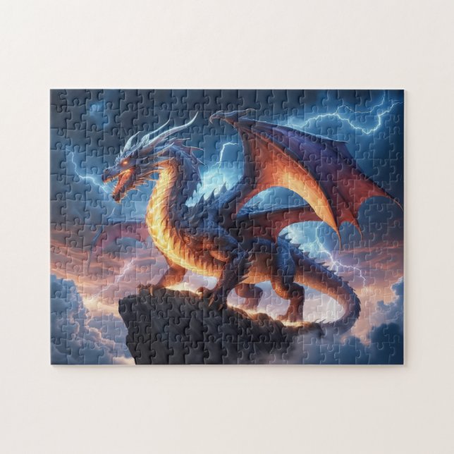 Puzzle Fantaisie de dragon de feu, casse-tête pour les am (Horizontal)