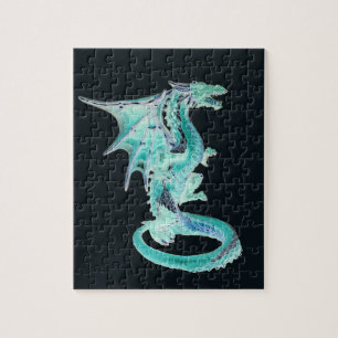 Puzzle Fantaisie du dragon bleu ciel