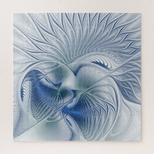 Puzzle Fantaisie dynamique Abstrait Tons bleus Art fracta