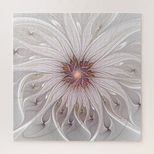 Puzzle Fantaisie Florale, Fleur Pastel Moderne Abstraite (Vertical)
