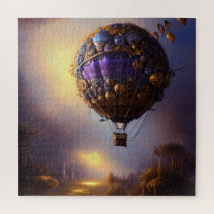 Puzzle Fantaisie Montgolfière Violet Vintage Steampunk