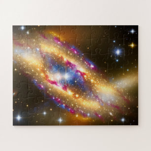 Puzzle Fantastique Bleu Or et Rose amusant Cosmos Artisti