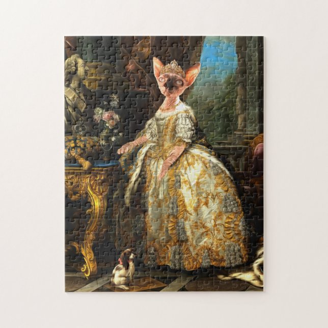 Puzzle Fantastique Royal Renaissance Chat Queen Portrait (Vertical)