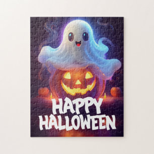 Puzzle Fantôme et citrouille Joyeux Halloween