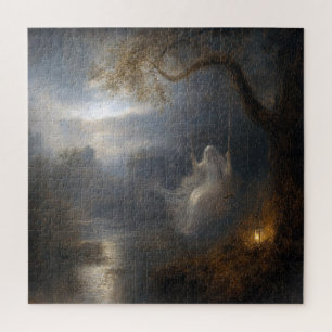 Puzzle Fantôme sur une balançoire sous la lumière de la l