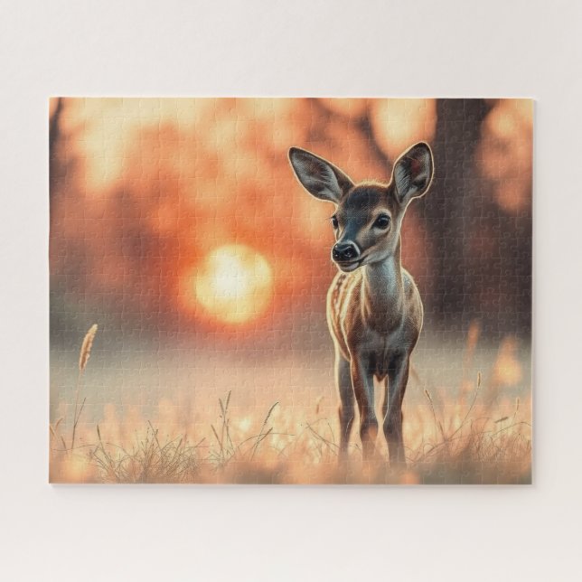 Puzzle Faon au lever du soleil (Horizontal)